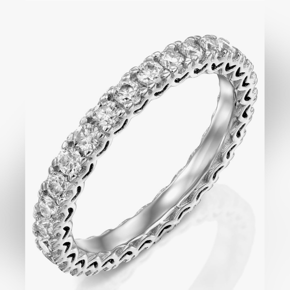 1 CT GENUINE Moissanite Wedding Band, Wedding Rings D Color - Picture 1 of 12